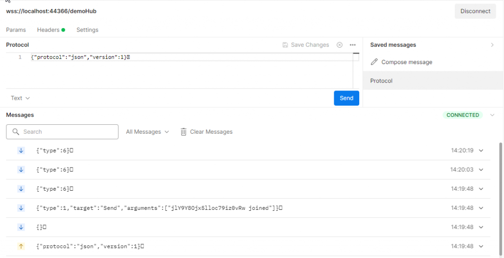 SignalR with Postman