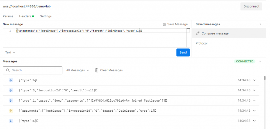SignalR with Postman