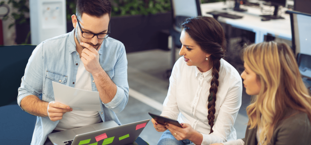 A software development team creating custom business software
